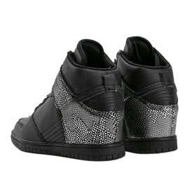 Deportivas tobilleras negras con motivo animal negro 2