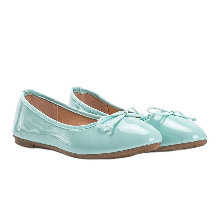 Bailarinas lacadas en verde con lazo Lesley 1