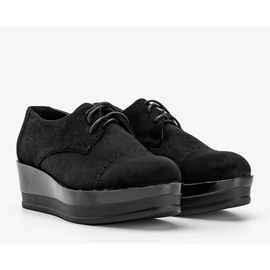 Zapatos de ante negro con suela alta Elisabeth 1