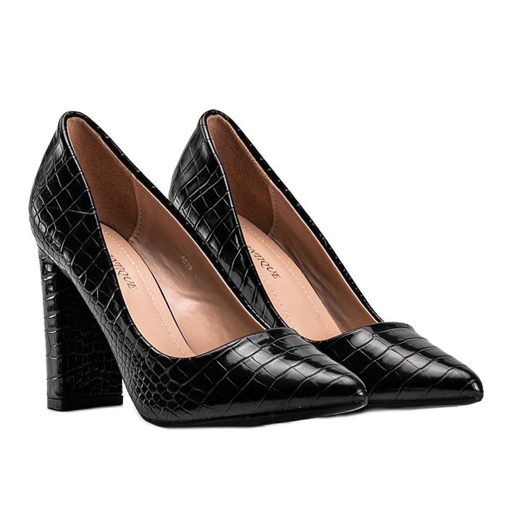 Zapatos negros sobre poste de cuero ecológico Keely 1