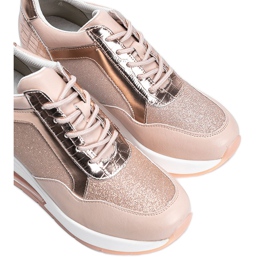 Deportivas de oro rosa en la cuña Jimena rosado 3