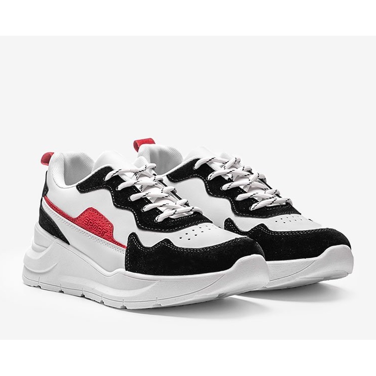 Zapatillas blancas con complementos Alexia negros blanco 1