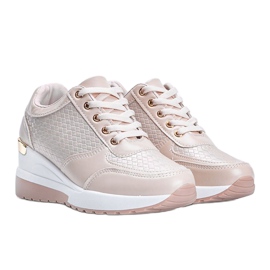 Zapatillas rosa brillantes en la cuña Mara 1