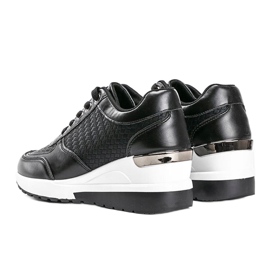 Zapatillas negras brillantes en la cuña Mara negro 1