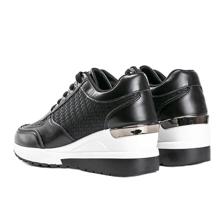 Zapatillas negras brillantes en la cuña Mara negro 1 Zapatillas negras brillantes en la cuña Mara negro 1