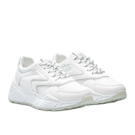 Zapatillas gruesas blancas con detalles metalizados de Kenna blanco 1