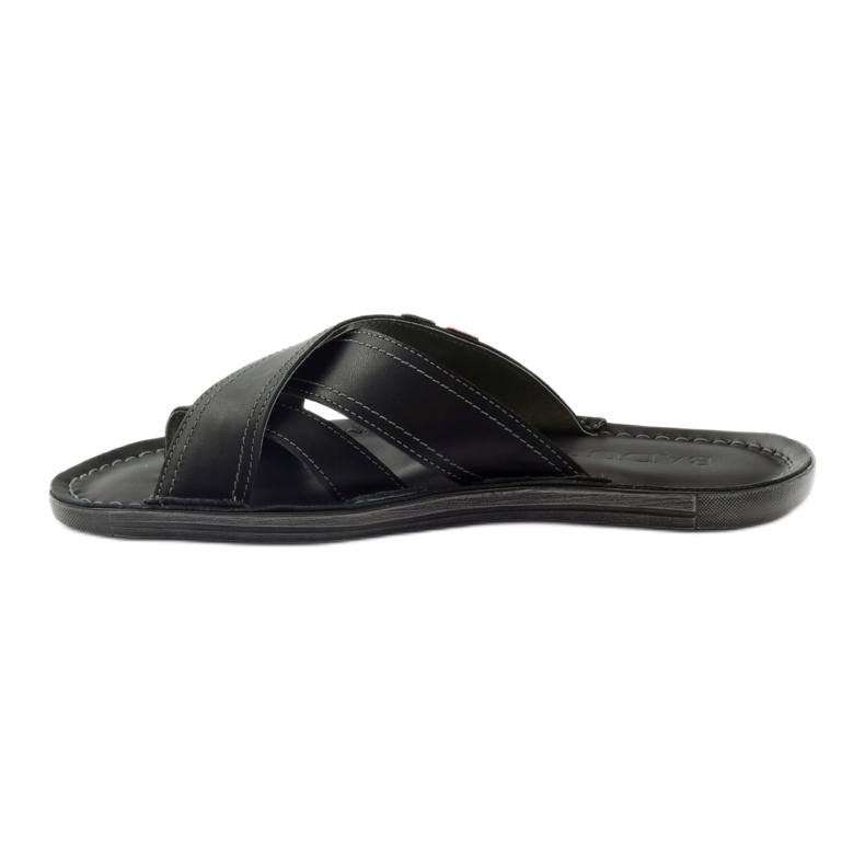 Chanclas hombre piel Badura 2893 negro rojo 2 Chanclas hombre piel Badura 2893 negro rojo 2
