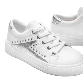 Deportivas blancas con accesorios Gloria plateados blanco 3