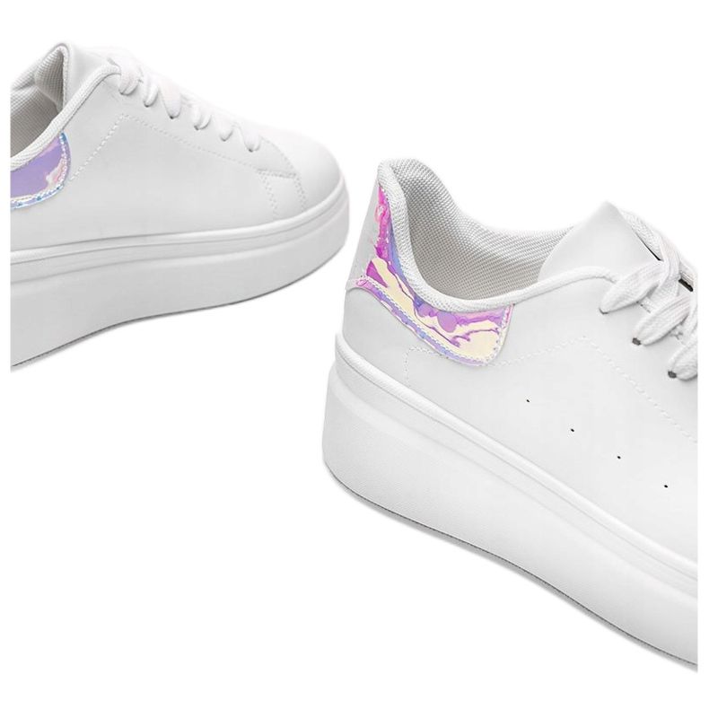 Zapatillas blancas con inserto Lillian holográfico blanco 1
