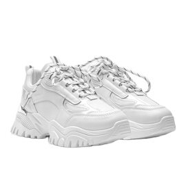 Zapatillas blancas con inserciones Ansley metalizadas blanco 1