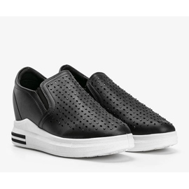 Zapatillas de cuña caladas negras Kyra negro 1