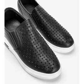 Zapatillas de cuña caladas negras Kyra negro 2