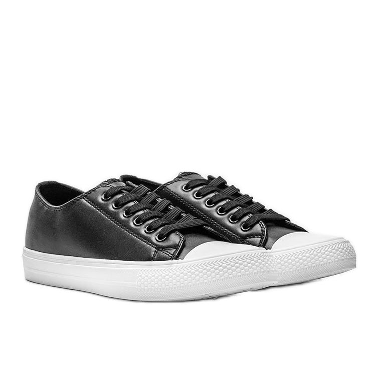 Zapatillas clásicas de cuero ecológico Eleanor negras negro 1