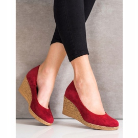 Salones VINCEZA de ante rojo 2
