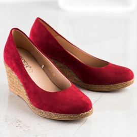 Salones VINCEZA de ante rojo 4