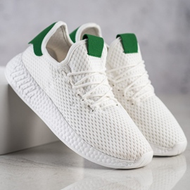 Bona Zapatillas de tejido ligero blanco 4