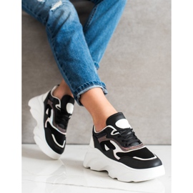 SHELOVET Zapatillas de moda blanco negro 2