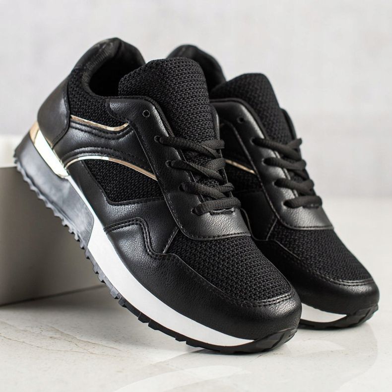 SHELOVET Zapatillas con estilo para la primavera negro 1