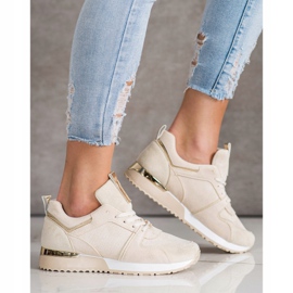 SHELOVET Zapatillas de ante beige 2