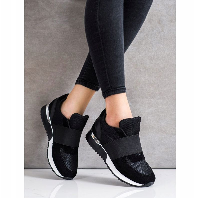 SHELOVET Zapatillas elegantes sin cordones negro 1