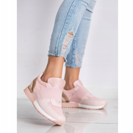 SHELOVET Zapatillas elegantes sin cordones rosado 4