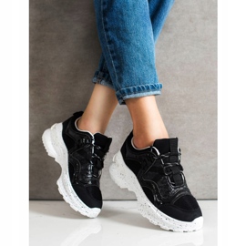SHELOVET Zapatillas con plataforma decorativa negro 2