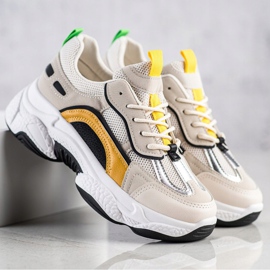 SHELOVET Moda Seakersy beige multicolor 3