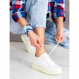 SHELOVET Zapatillas en la plataforma verde blanco 3