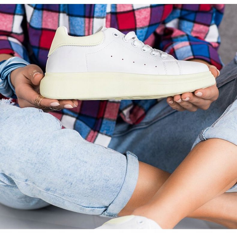 SHELOVET Zapatillas en la plataforma verde blanco 1