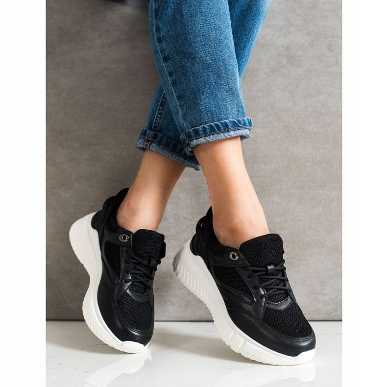 Weide Zapatillas negras con purpurina negro 1