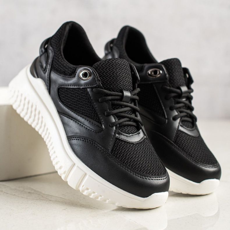 Weide Zapatillas negras con purpurina negro 2