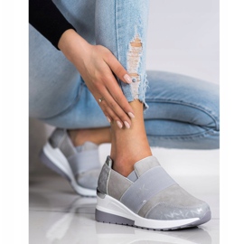 SHELOVET Zapatillas grises sin cordones 4