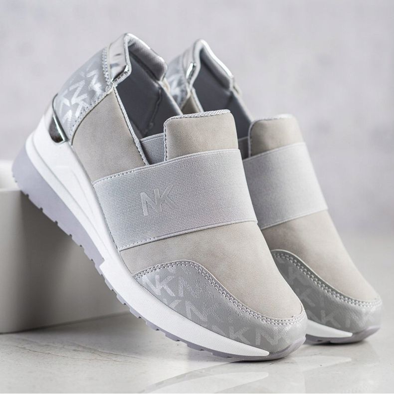 SHELOVET Zapatillas grises sin cordones 1