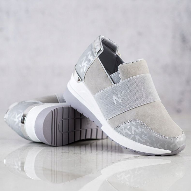 SHELOVET Zapatillas grises sin cordones 2