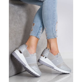 SHELOVET Zapatillas grises sin cordones 3