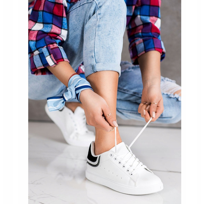 SHELOVET Zapatillas con inserto negro blanco 1