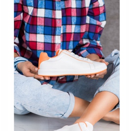 SHELOVET Zapatillas bajas con cuero ecológico blanco 2