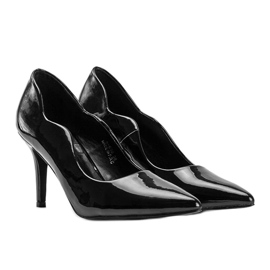 Salón lacado negro con tacón Gina 1