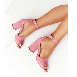 PV3 Sandalias Velour Con Tacón Rosa Visconi 4361537 rosado 5