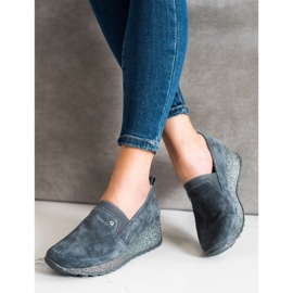 Filippo Zapatos de brocado de piel gris 2