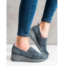 Filippo Zapatos de brocado de piel gris 3