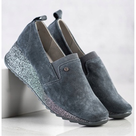 Filippo Zapatos de brocado de piel gris 4