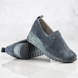 Filippo Zapatos de brocado de piel gris 5