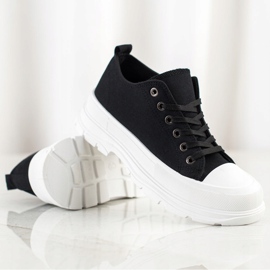 SHELOVET Zapatillas negras en la plataforma negro 4