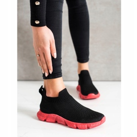 SHELOVET Zapatillas de deporte sin cordones de moda negro 2 SHELOVET Zapatillas de deporte sin cordones de moda negro 2