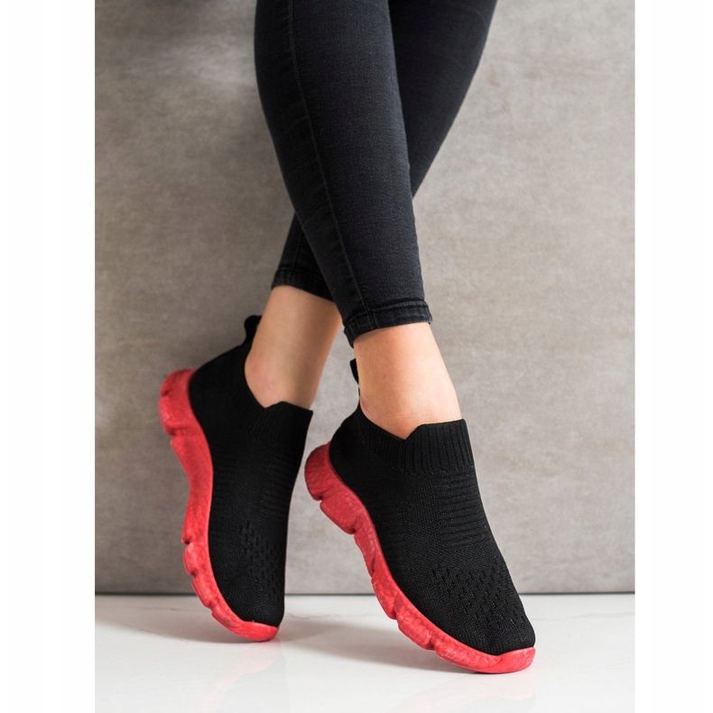 SHELOVET Zapatillas de deporte sin cordones de moda negro 1 SHELOVET Zapatillas de deporte sin cordones de moda negro 1