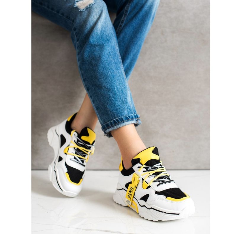 Weide Zapatillas de deporte con cordones de moda blanco negro multicolor 1