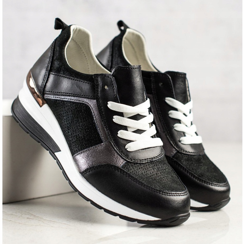 Zapatillas VINCEZA Glitter negro 1