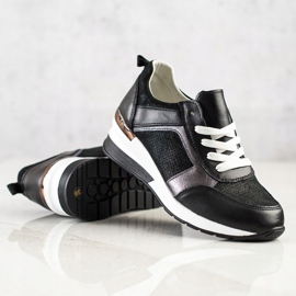 Zapatillas VINCEZA Glitter negro 2