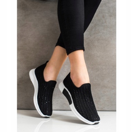 SHELOVET Slipons con cristales negro 3
